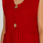 Chunky Sweater Vest Sleevless