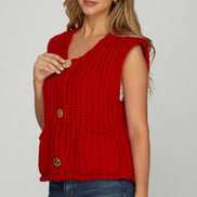 Chunky Sweater Vest Sleevless