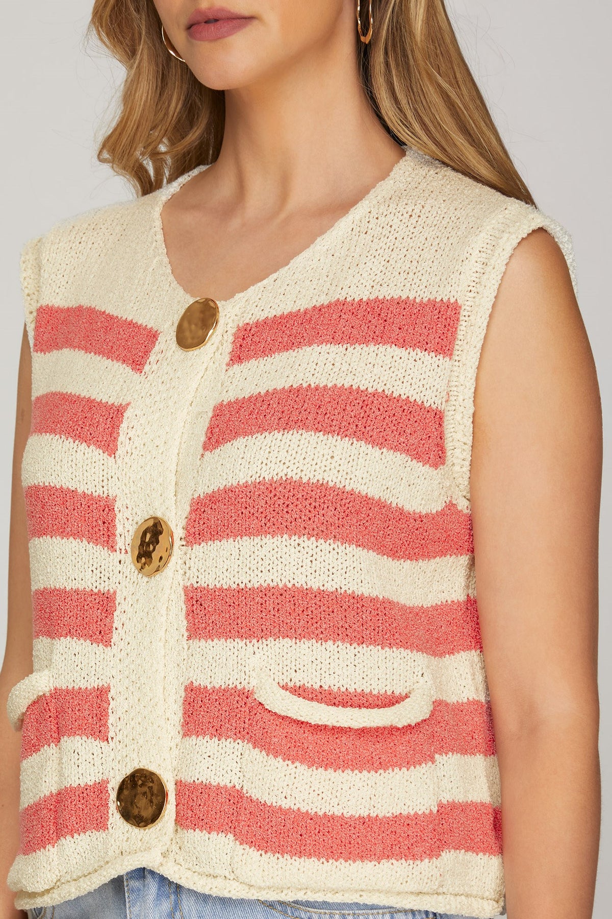 Gold Button Sweater Vest