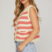 Gold Button Sweater Vest