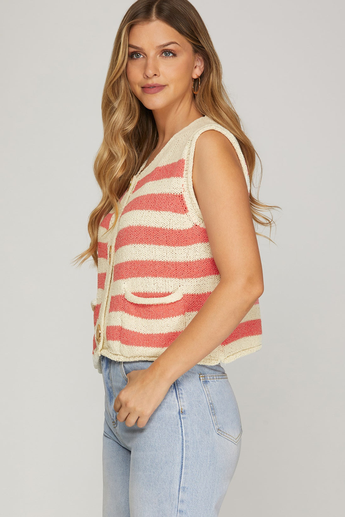 Gold Button Sweater Vest