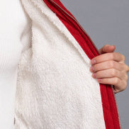 Zip Up Corduroy Puffer Vest w/Sherpa Lining