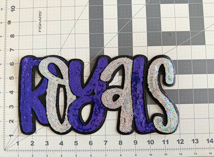 Royals (blue and white) Sequin X-Large Patch