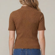 Short Sleeve Scallop Sweater