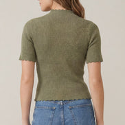 Short Sleeve Scallop Sweater