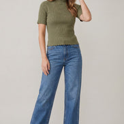 Short Sleeve Scallop Sweater