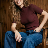 Short Sleeve Scallop Sweater