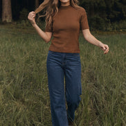 Short Sleeve Scallop Sweater