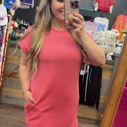 RIBBED MINI DRESS WITH SIDE POCKET