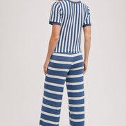 STRIPED KNIT SWEATER TOP AND BOTTOM SETS