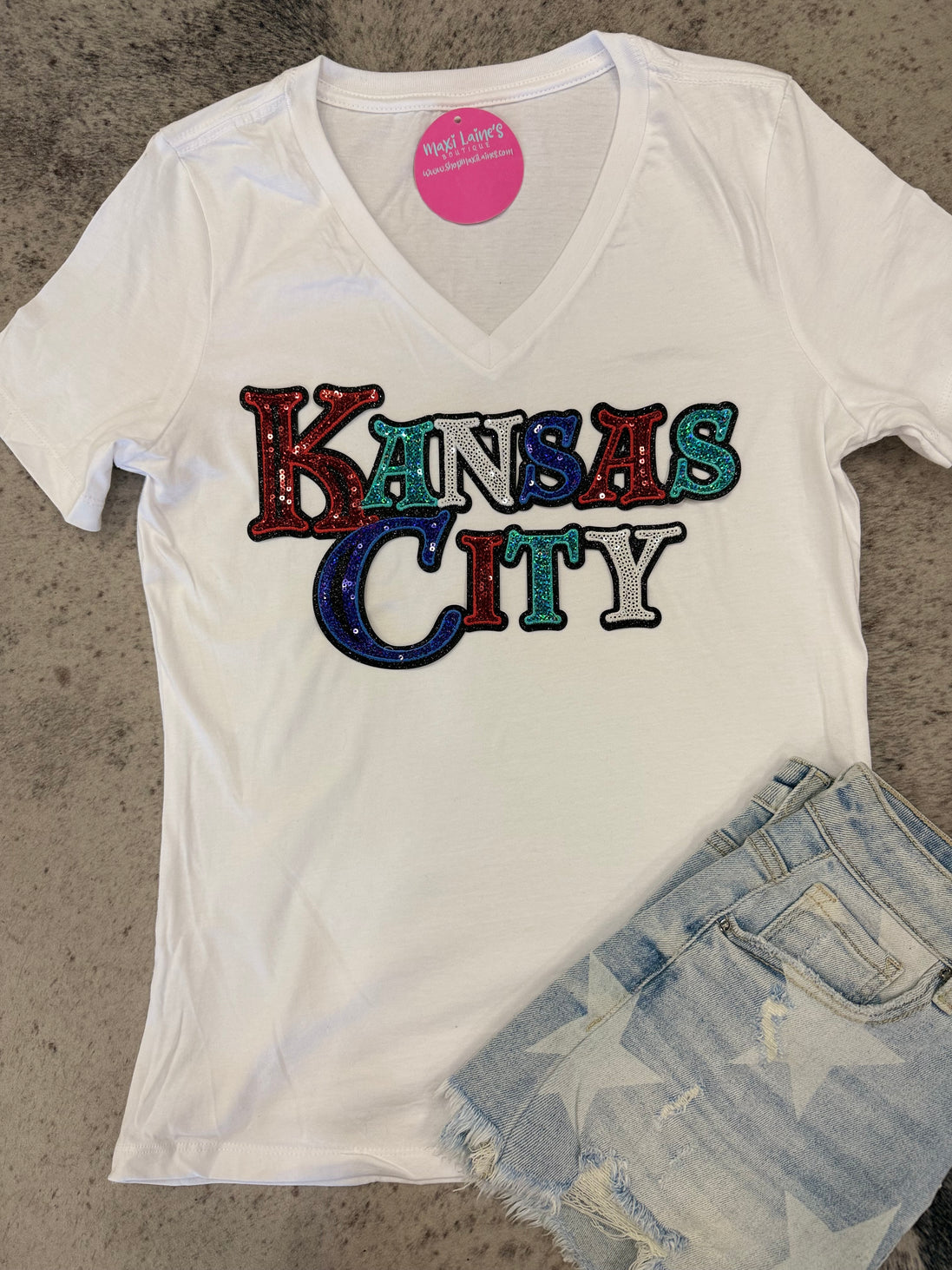 Kansas City Combo Chiefs Sporting Current Royals V-Neck Tee