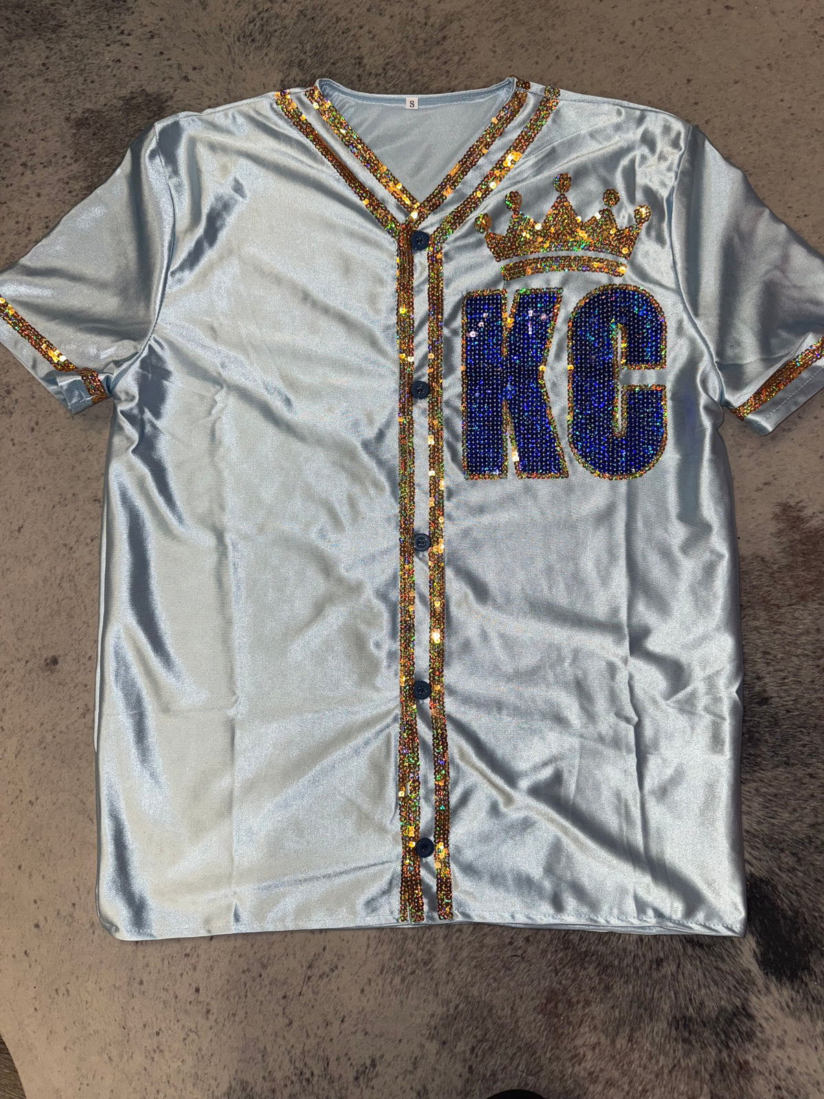 Royals Jersey w/Sequin Detailing (Gray Blue)