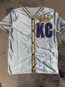 Royals Jersey w/Sequin Detailing (Gray Blue)