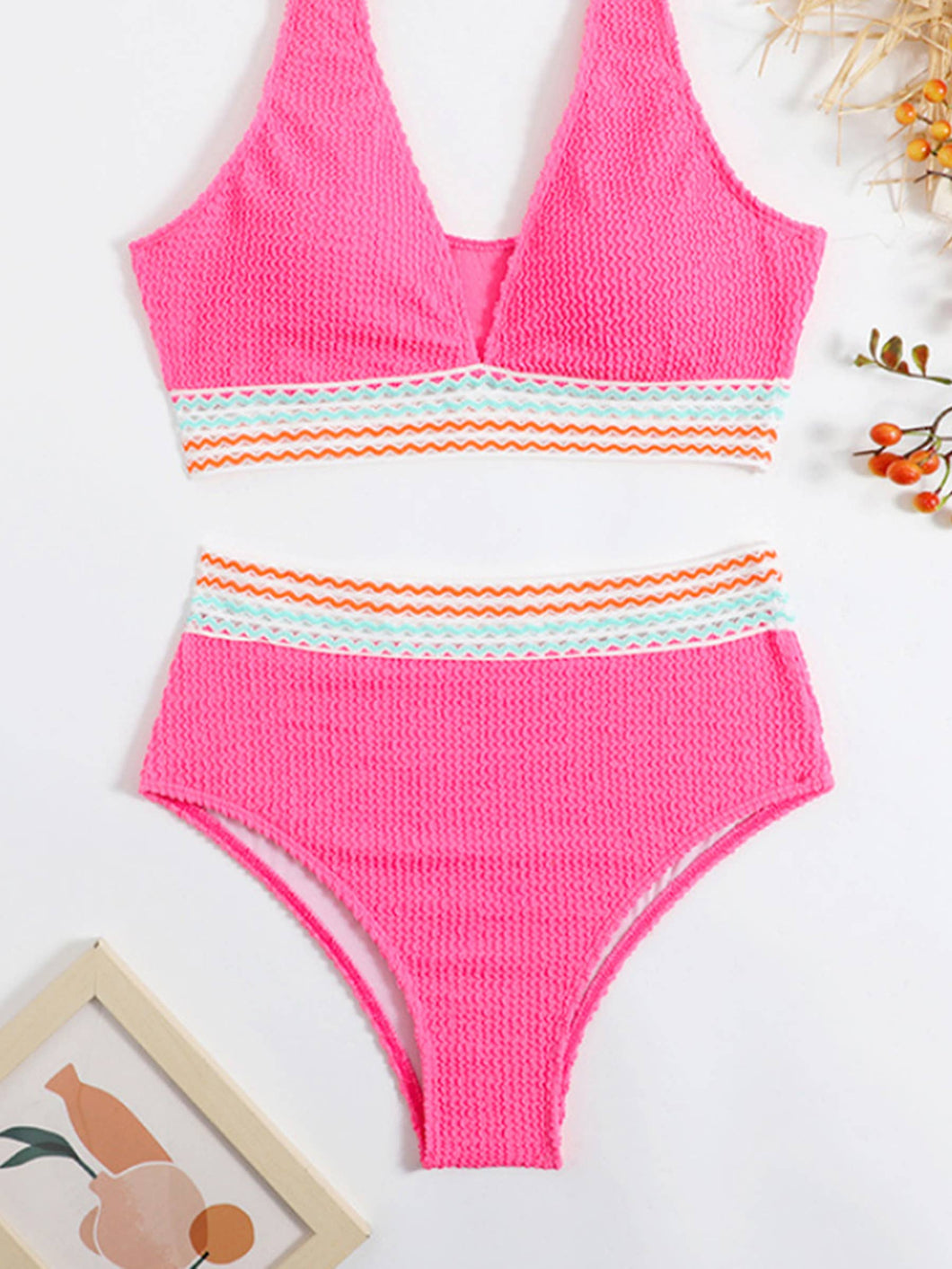 Solid Color Split Swimsuit