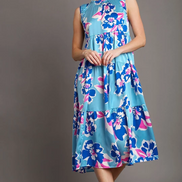 Floral Midi Maxi Dress (Blue)