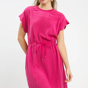 Scalloped Hem Linen Dress