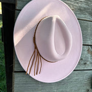 Wide Brim Felt Hat w/Braided Rope Band