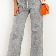 Wide Leg Drawstring Jeans