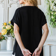 Ribbed Drop Shoulder Top