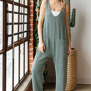 Ribbed Jumpsuit with Large Front Pockets