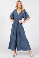 Heavy Gauze Smocked Waist Jumpsuit - VNJU16605F
