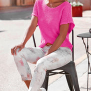 Knit Short Sleeve Sweater