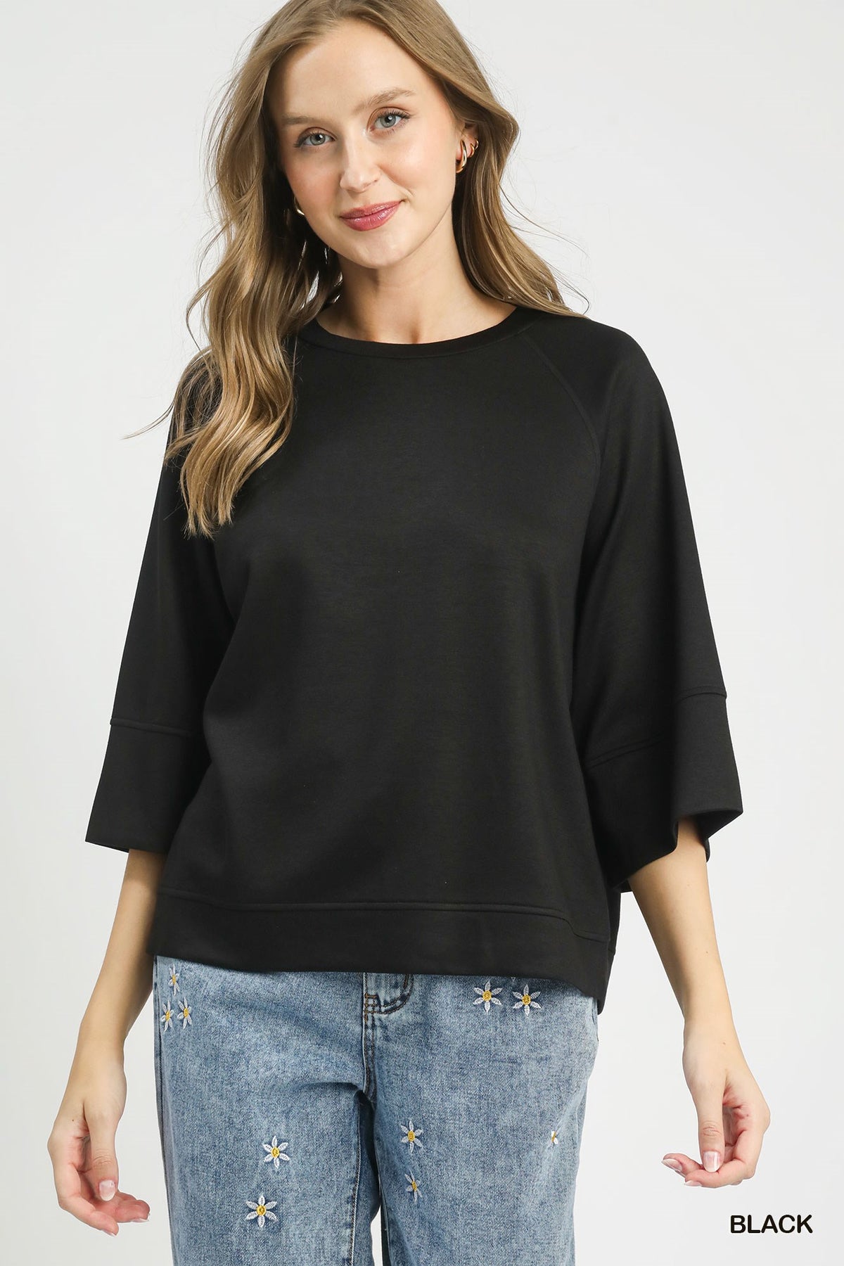 Luxeknit 3/4 Sleeve Raglan Top (Bottoms sold Separately)