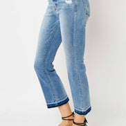 JUDY BLUE MidRise Release Hem Cropped Bootcut