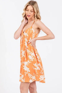 Print Deep V-neck Dress - ND40884A