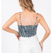 Ruched Front Cami Crop Top (teal)