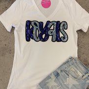 Royals V-Neck Tee w/Sequin Patch