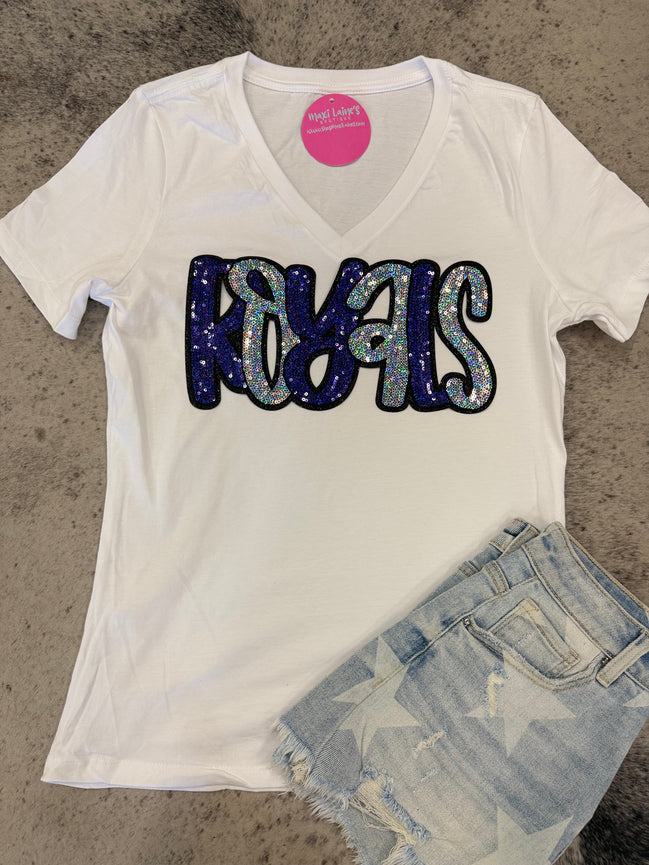 Royals V-Neck Tee w/Sequin Patch