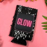 GLOW Black Sequin Can Cooler