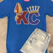 KC Combo Royals and Chiefs Tee w/Sequin Patch
