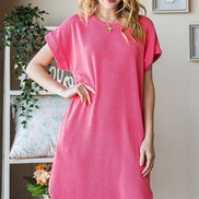 RIBBED MINI DRESS WITH SIDE POCKET