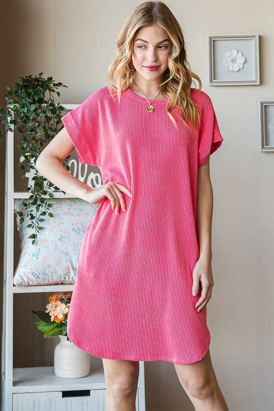 RIBBED MINI DRESS WITH SIDE POCKET