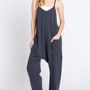 Terry Cloth jumpsuit with front patch pockets