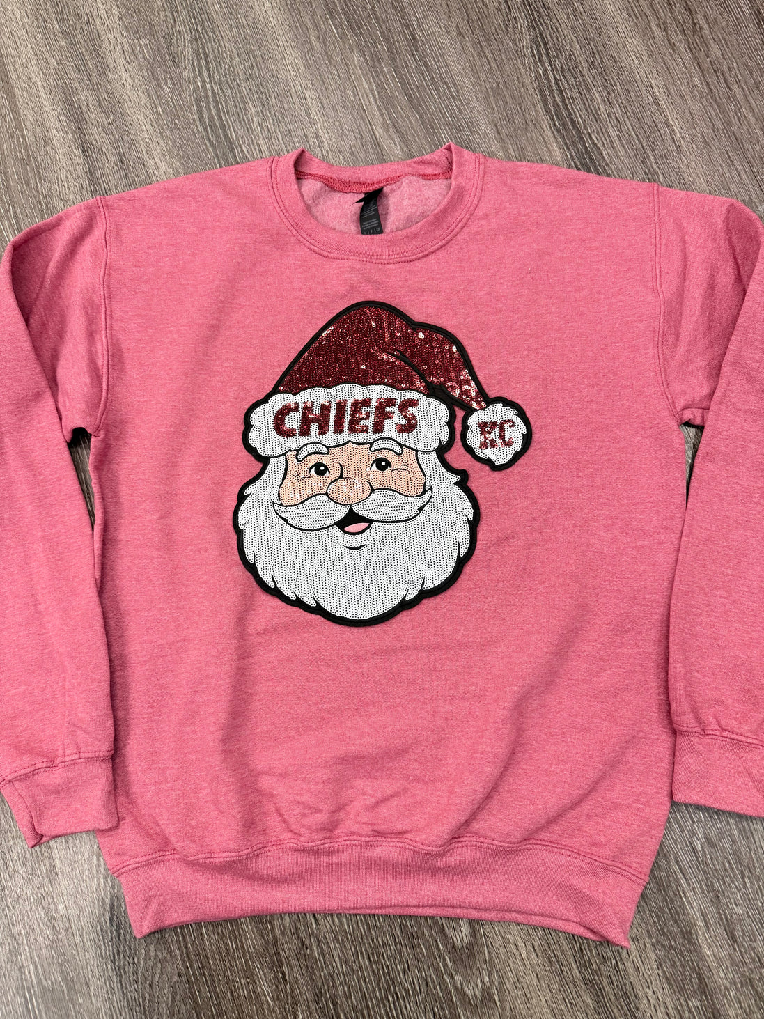 Sequin Holiday Santa Chiefs Sweatshirt
