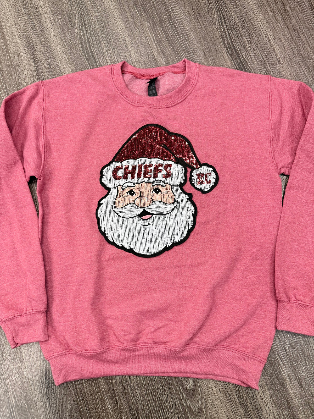 Sequin Holiday Santa Chiefs Sweatshirt