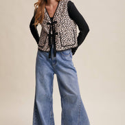 Leopard Print Quilted Vest
