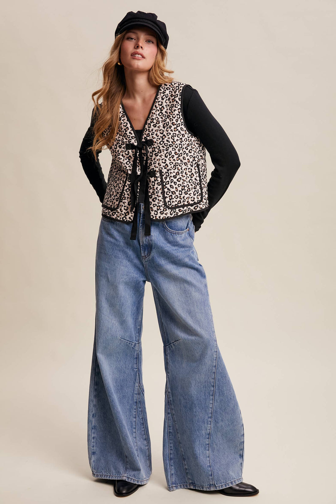 Leopard Print Quilted Vest