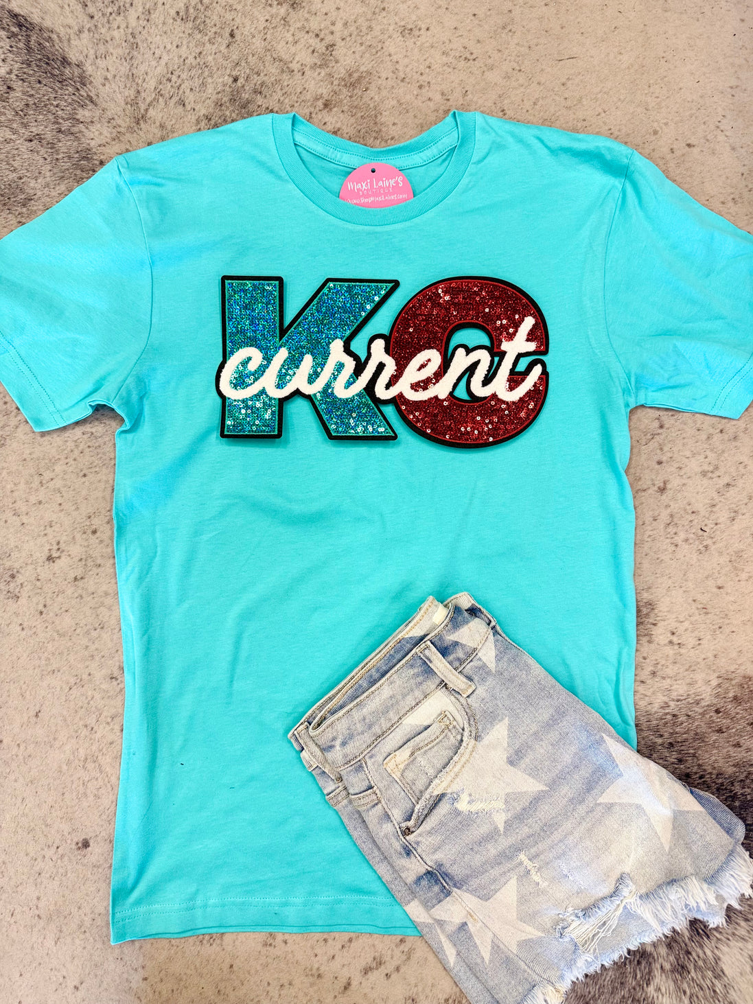 KC Current Tee w/Sequin patch