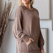 Ribbed Tunic Top w/Pockets