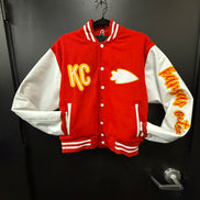Kansas City Chiefs Leather Sleeved Varsity Jacket