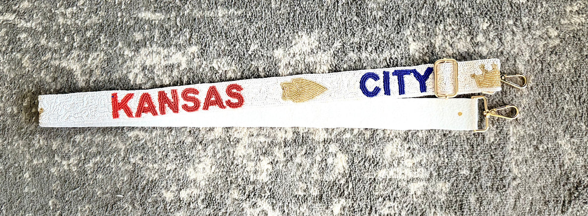 Kansas City Combo (Royals Chiefs) Adjustable Sequin and Bead Purse Strap