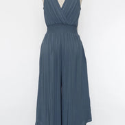 Sleeveless Jumpsuit w/Waist Smocking (Denim)