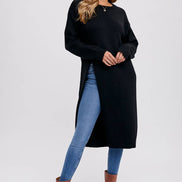 HIGH SLIT LONGLINE PULLOVER