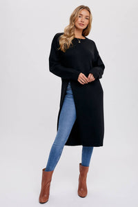 HIGH SLIT LONGLINE PULLOVER