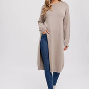 HIGH SLIT LONGLINE PULLOVER