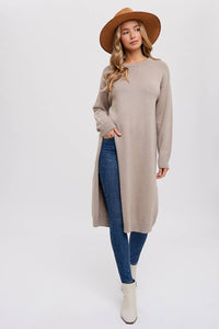 HIGH SLIT LONGLINE PULLOVER